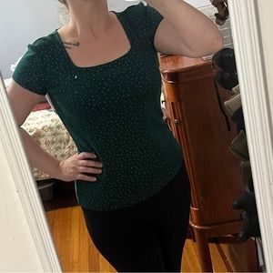 Tommy Hilfiger short sleeve women’s shirt - green with small flowers